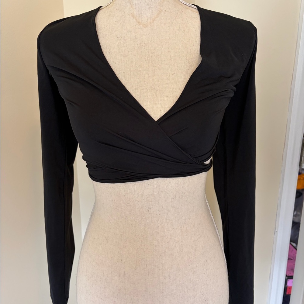 Elegant Black Wrap Top